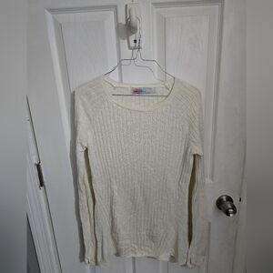 FP Beach Free People Womens Ribbed Long Sleeve Sweater Cream Size Small